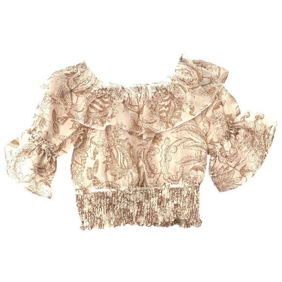 Floral Ruffle Off-Shoulder Top - Picture 1 of 4
